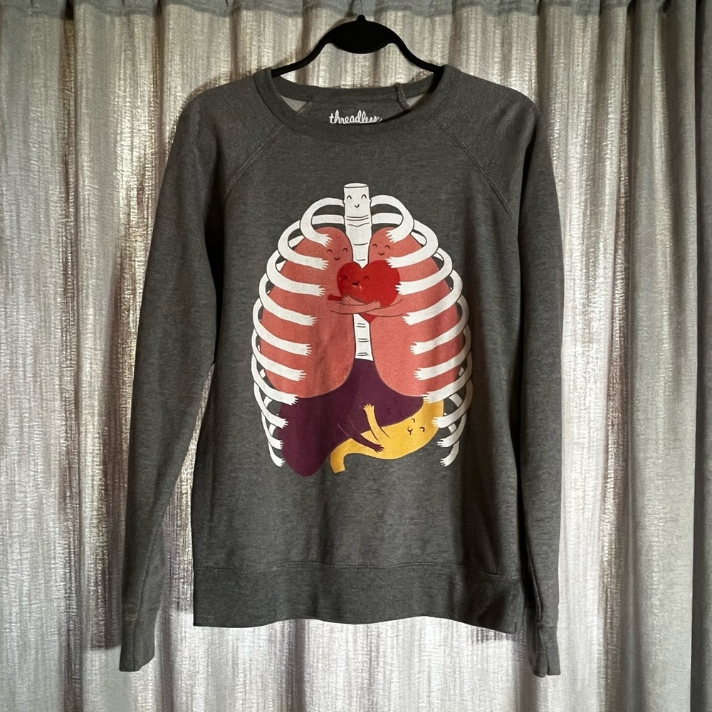 Gray Hugs keep us alive sweater